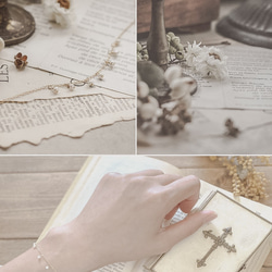 les sept etoiles' エメラルド・5月誕生石・14KGFブレスレット 6枚目の画像