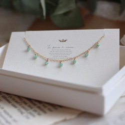 les sept etoiles' エメラルド・5月誕生石・14KGFブレスレット 3枚目の画像