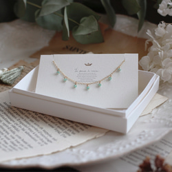 les sept etoiles' エメラルド・5月誕生石・14KGFブレスレット 4枚目の画像