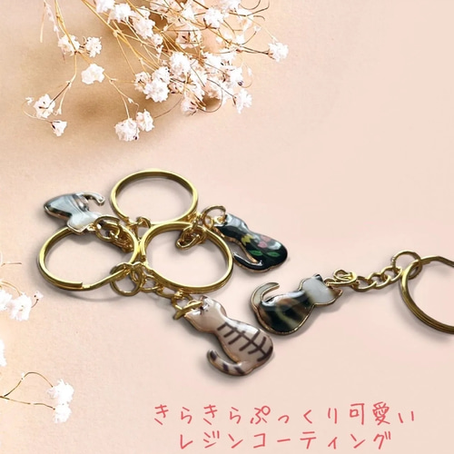 送料無料】アメショー 猫アメリカンショートへアうしろ姿レジンアクセ