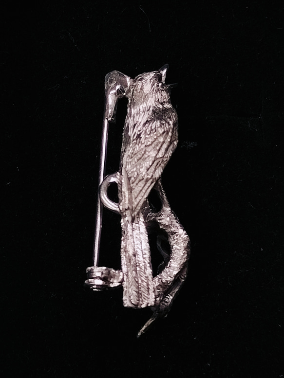 silver925　マネシツグミのブローチペンダント 2枚目の画像