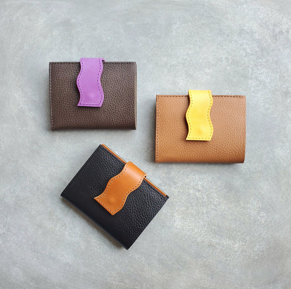 ◆個性派ベルトで差をつけるお札が折れない薄型ウォレット◆　レディース　コンパクト財布　ミニ財布　ミニウォレット　薄型財布 1枚目の画像