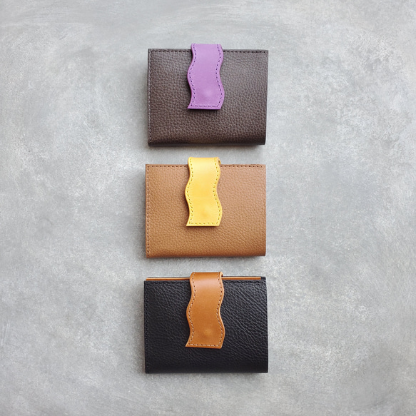 ◆個性派ベルトで差をつけるお札が折れない薄型ウォレット◆　レディース　コンパクト財布　ミニ財布　ミニウォレット　薄型財布 2枚目の画像