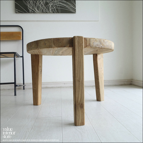 チーク材 サイドテーブル 丸テーブル TeakwoodNaturalSidetable_03_10
