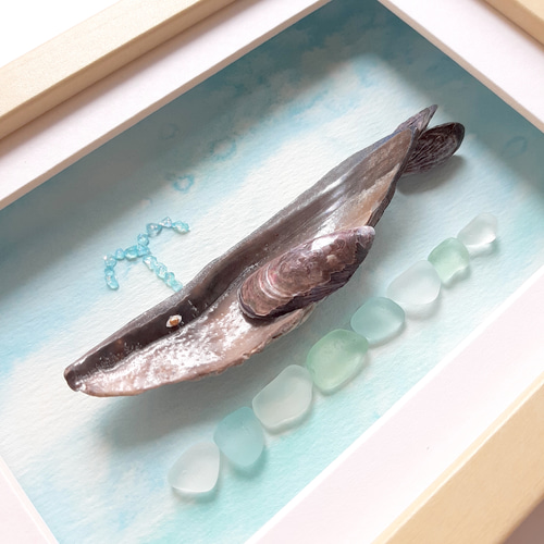 クジラ〉貝殻・シーグラスアート その他アート moon 通販