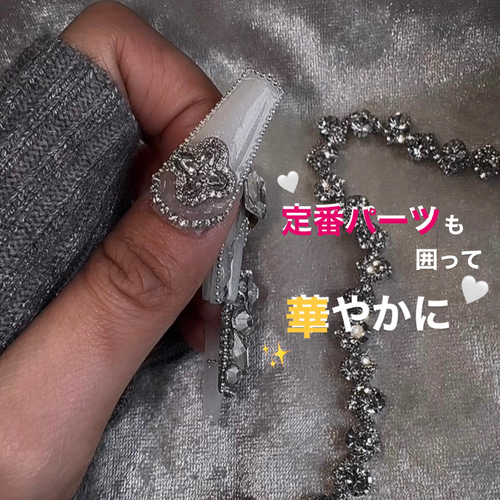 ギャル ストーン 埋めつくし キルティング ネイルチップ ネイルチップ