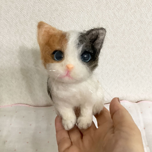 かわいい三毛猫＊羊毛フェルト＊ねこ＊ 羊毛フェルト moco3871 通販