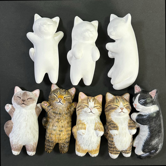 絵付け用猫の置物 (爆睡猫) 招き猫 猫ハウス 通販 19317858｜Creema