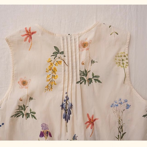 ワンピース ロング ノースリーブ 花柄刺繍 ティアード フレア 夏 可憐な花柄 ノースリーブ ティアードロングワンピース【春夏秋