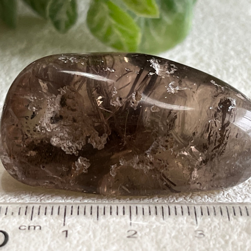 ガーデンクォーツ　龍の彫り物　110g 持ち歩き　握り石　インテリア　縁起物 ルチル内包 ガーデンクォーツ 原石 タンブル 苔入り水晶
