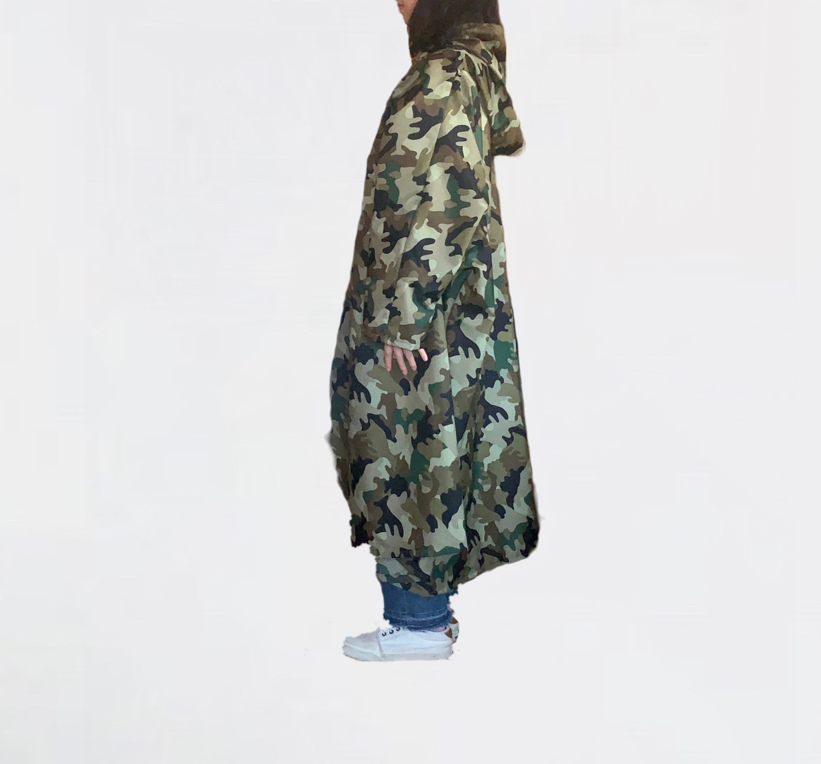 フリーサイズ　　地震　災害　ポンチョ　受注製作