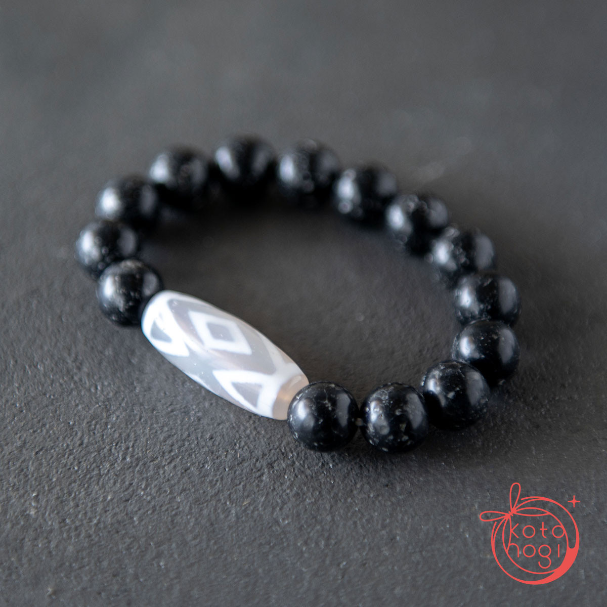 水難避け・幸運・厄を除けるお守りブレスレット「祝り」 常願寺石 金剛虎牙天珠