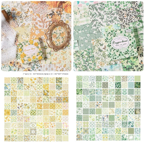 迷花蔓园 6種 600枚 手書き紙 コラージュ素材 ペーパー メモ帳 メモ帳