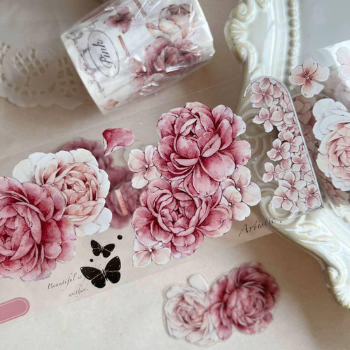 海外作家 PET 6m 胭脂窗 壹洱原创 装飾マステ マスキングテープ 海外