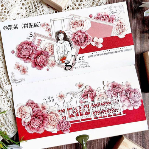 海外作家 PET 6m 胭脂窗 壹洱原创 装飾マステ マスキングテープ 海外