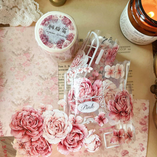 海外作家 PET 6m 胭脂窗 壹洱原创 装飾マステ マスキングテープ 海外