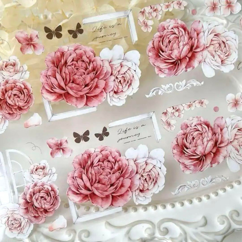 海外作家 PET 6m 胭脂窗 壹洱原创 装飾マステ マスキングテープ 海外