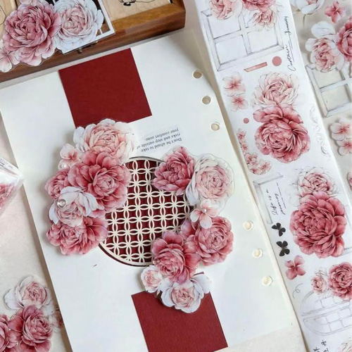 海外作家 PET 6m 胭脂窗 壹洱原创 装飾マステ マスキングテープ 海外