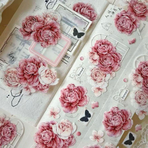 海外作家 PET 6m 胭脂窗 壹洱原创 装飾マステ マスキングテープ 海外