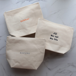 【ゴシック体】名入れ マチありポーチ 大きめポーチ タッセルありなし選べます┃名前入れ 文字入れ 推し活 ベビーギフト 10枚目の画像