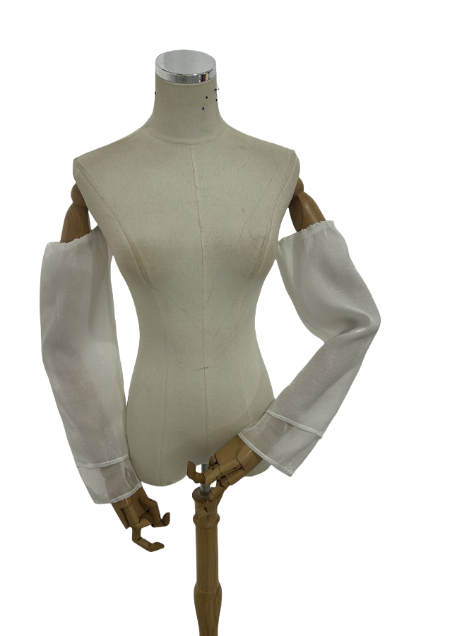 ロングスリーブ 取り外し袖 楊柳オーガンジー デザイン感 披露宴/結婚式 前撮り