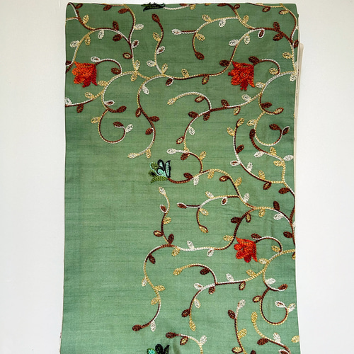 花刺繍名古屋帯(インド) 和装小物（帯・半襟） Yuho 通販 19318588