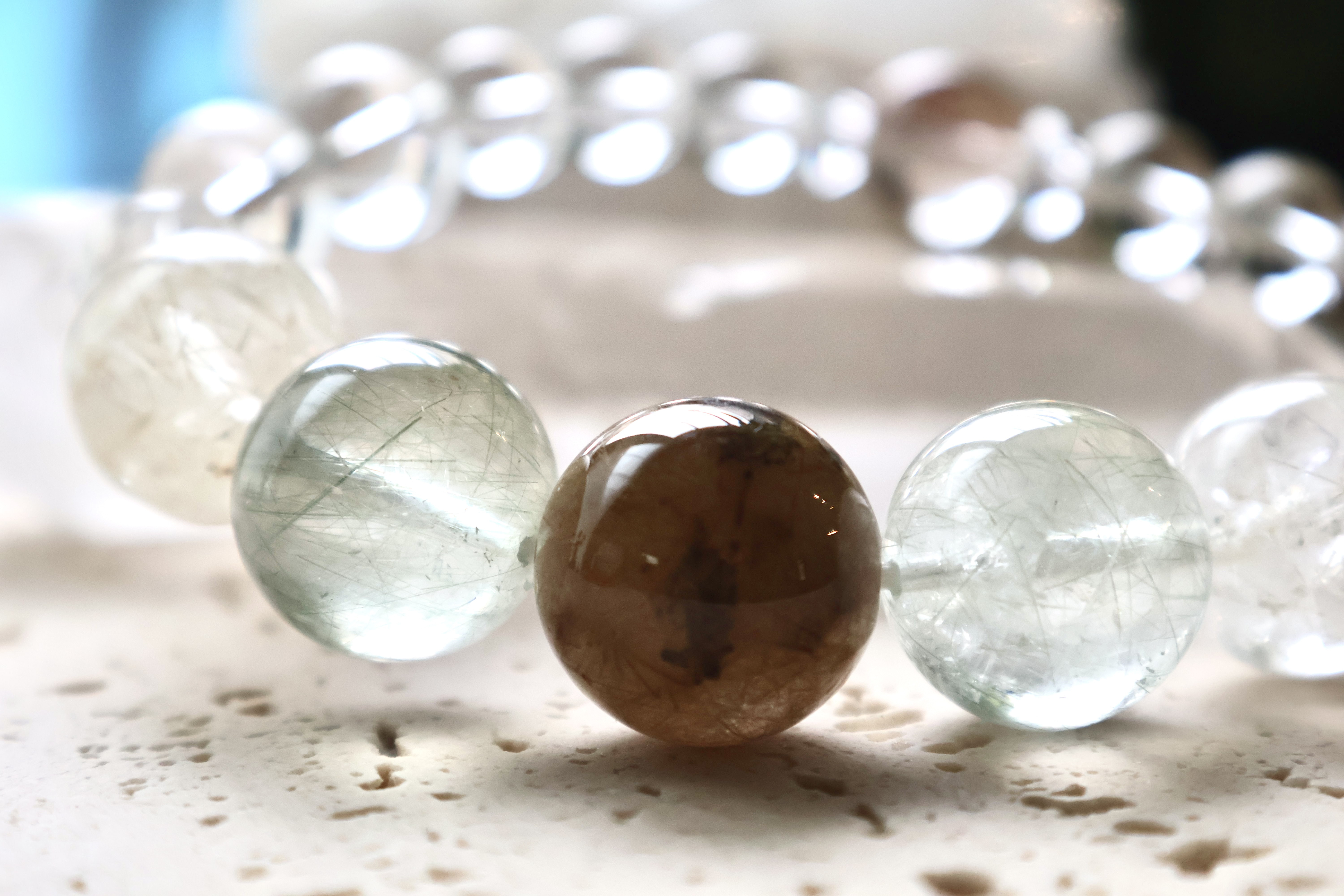 5/14新作♡フォロワー様限定価格♡ 【大玉ルチル】メインは大粒ルチル5粒✨ブレス