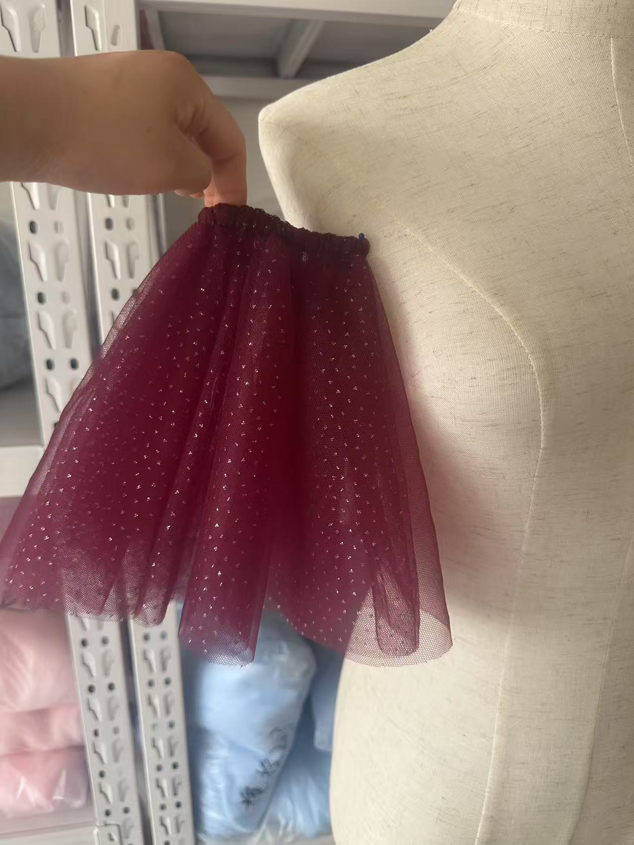 送料無料！大人気上昇 パステル紫  キラキラチュール  取り外し袖 ショルダーの付け袖 パフスリーブ オーダー可能