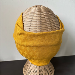 ノンストレス ダイヤジャガードニット 超幅広 ターバン ヘアバンド 3枚目の画像