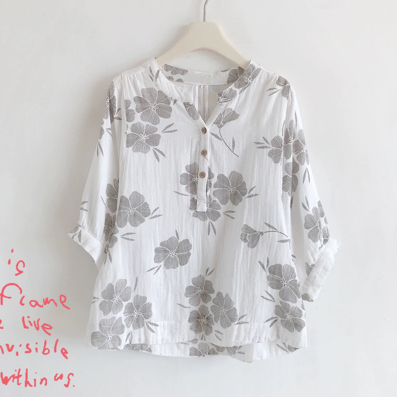 ふわっとダブルガーゼのブラウス  レディース