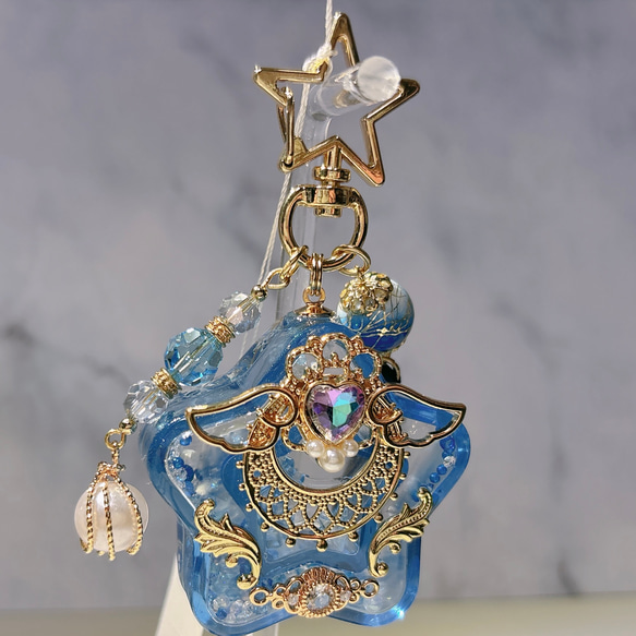 星のシェイカーキーホルダー(青) 5枚目の画像