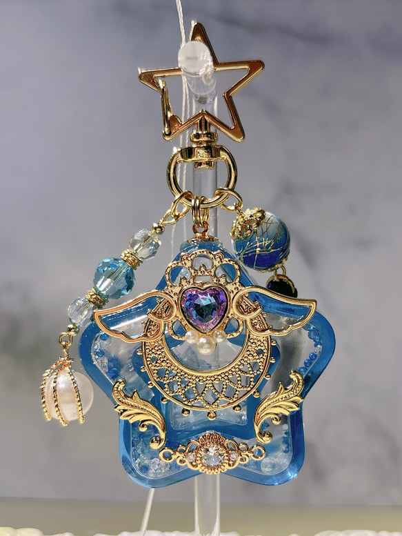 星のシェイカーキーホルダー(青) 1枚目の画像