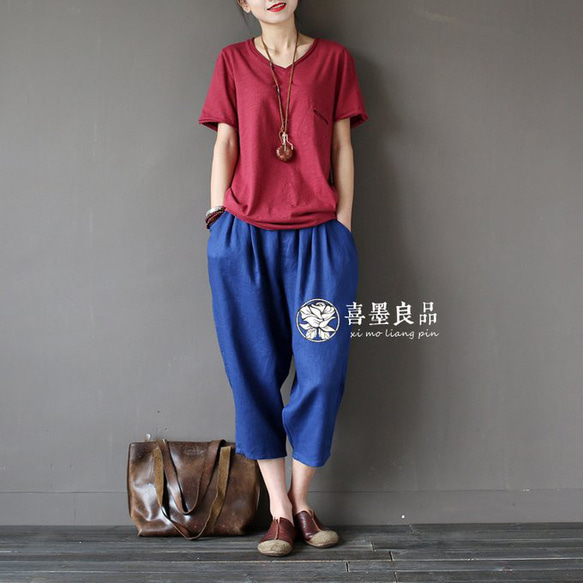 丈カット無料☆ラミー 七分丈パンツ　6色 2枚目の画像