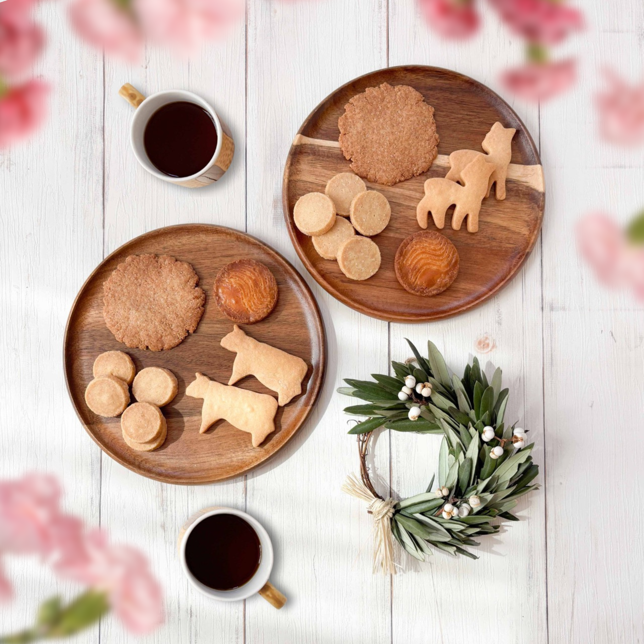 クッキー多め♪ 珈琲とお菓子詰め合わせとフレッシュオリーブリース｜デカフェも選べるので母の日ギフトにも◎