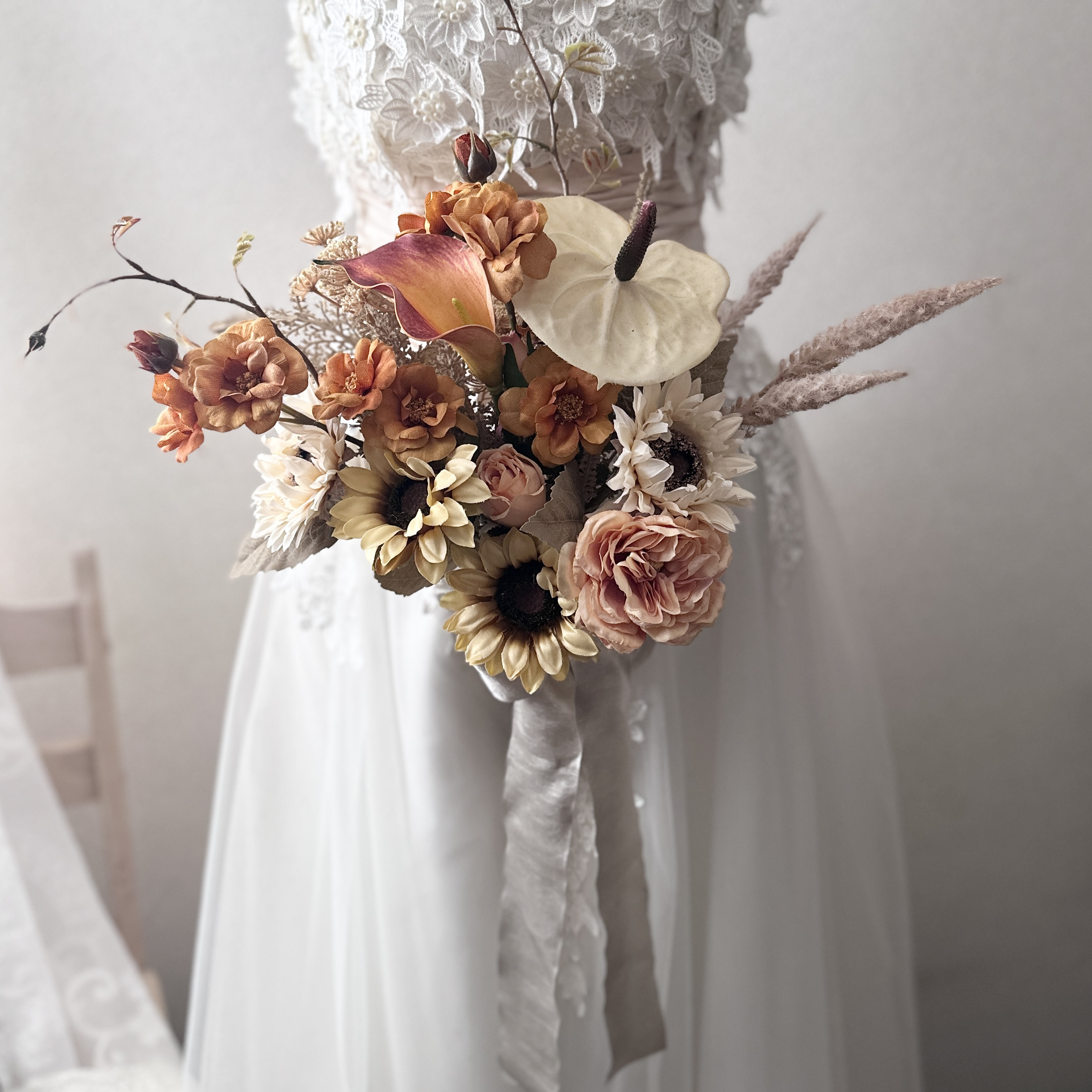 sunflower【前撮りブーケ・ウェディングブーケ・ひまわりブーケ・オレンジブーケ】