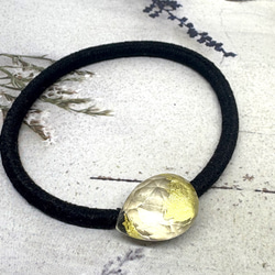 1342. 天然石 ブラジル産 モリオン 黒水晶 ヘアゴム プチサイズ