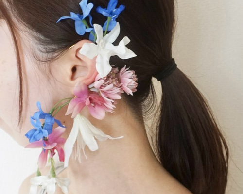 結婚式ブーケ&ブートニア　フラワーイヤーカフ 𝑌𝑢𝑘𝑖𝑛𝑎 / 𝑓𝑙𝑜𝑤𝑒𝑟 𝑑𝑒𝑠𝑖𝑔𝑛𝑒𝑟〖 ブーケ