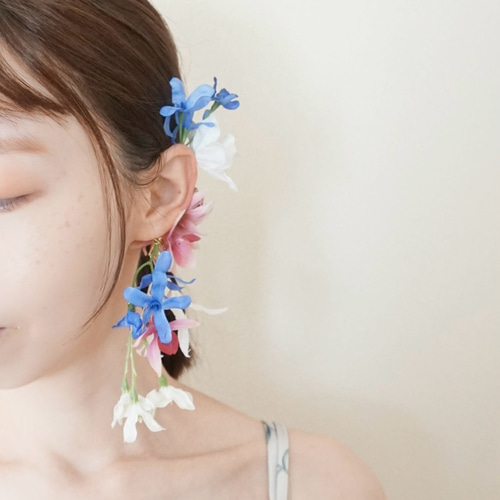 結婚式ブーケ&ブートニア　フラワーイヤーカフ 𝑌𝑢𝑘𝑖𝑛𝑎 / 𝑓𝑙𝑜𝑤𝑒𝑟 𝑑𝑒𝑠𝑖𝑔𝑛𝑒𝑟〖 ブーケ