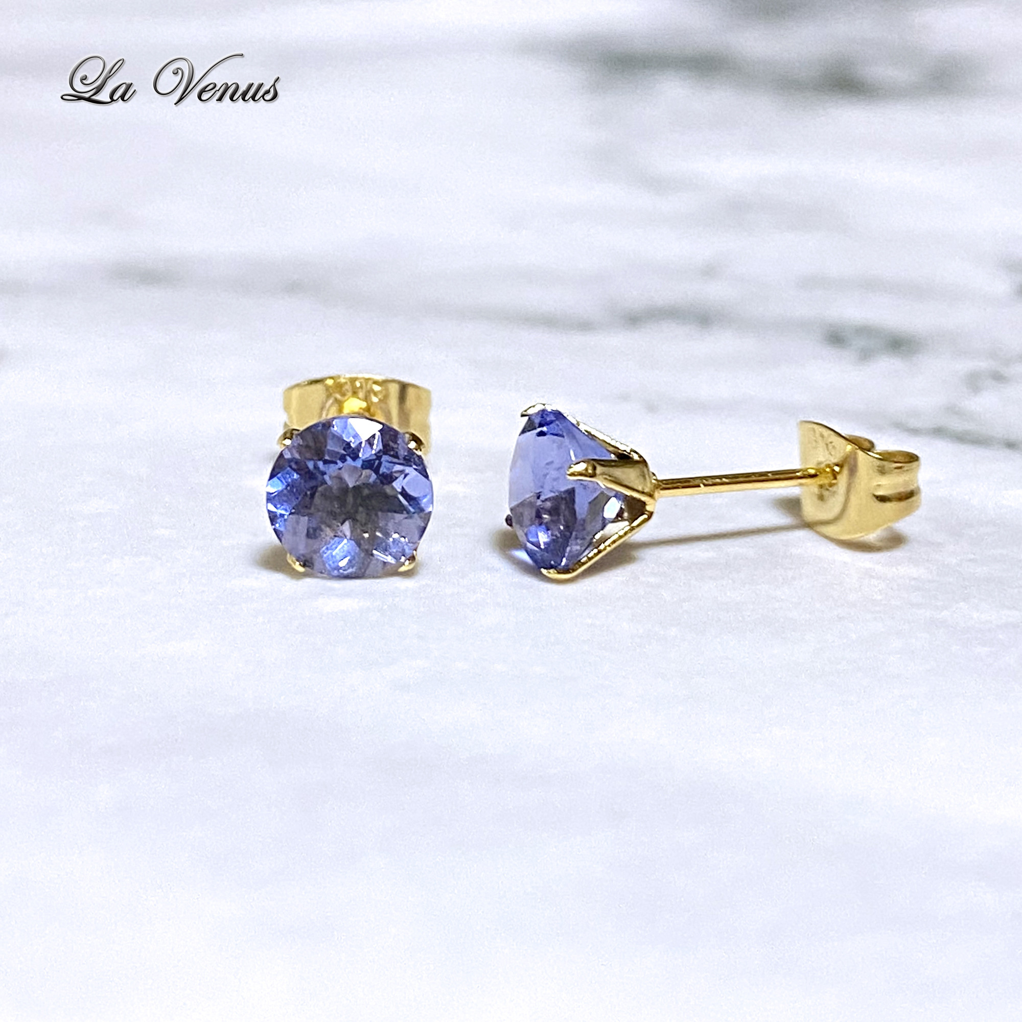 天然 希少 大粒 カラーチェンジフローライト 宝石質AAA 6mmピアス SUS316 サージカルステンレス 両耳用