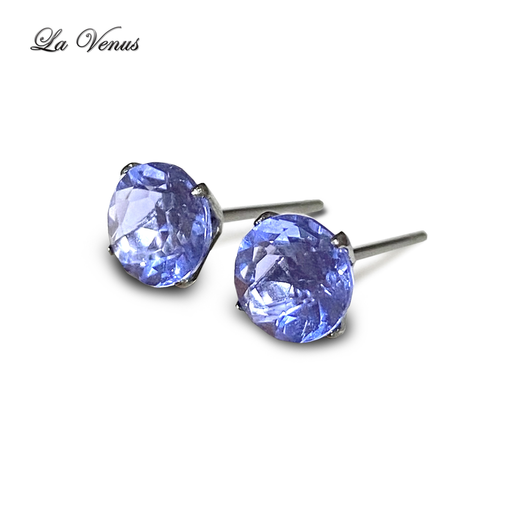 天然 希少 大粒 カラーチェンジフローライト 宝石質AAA 6mmピアス SUS316 サージカルステンレス 両耳用