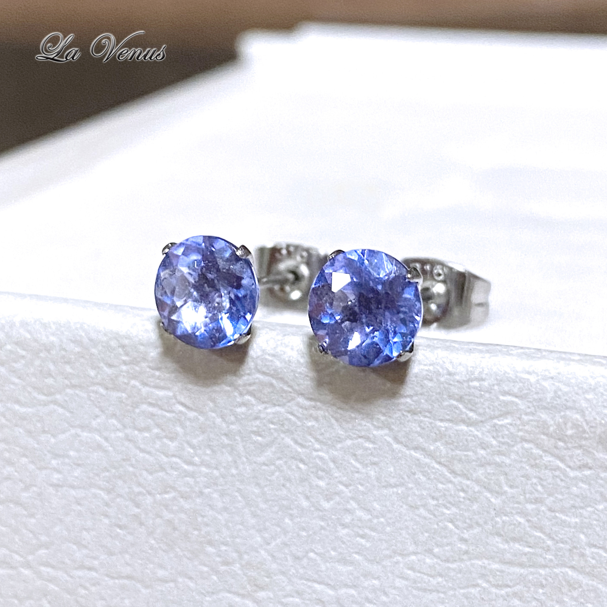 天然 希少 大粒 カラーチェンジフローライト 宝石質AAA 6mmピアス SUS316 サージカルステンレス 両耳用