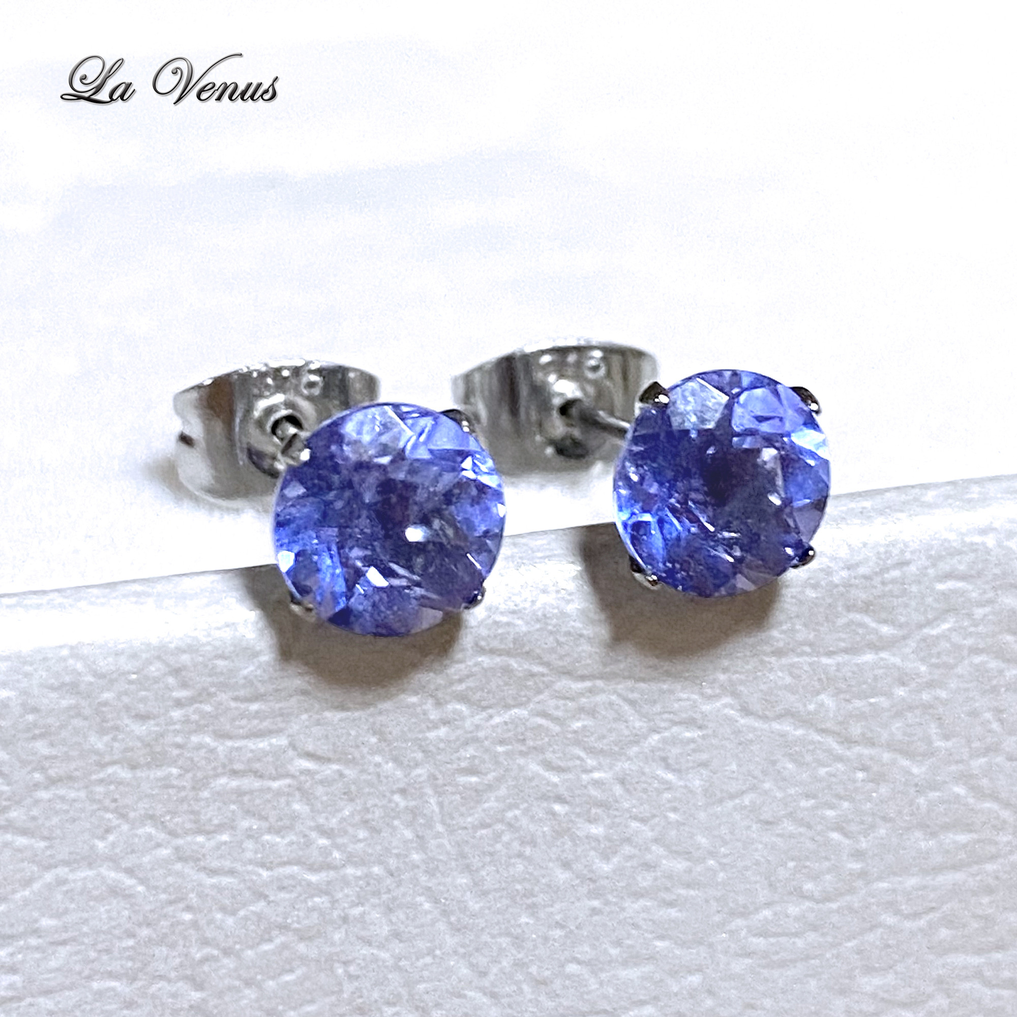 天然 希少 大粒 カラーチェンジフローライト 宝石質AAA 6mmピアス SUS316 サージカルステンレス 両耳用