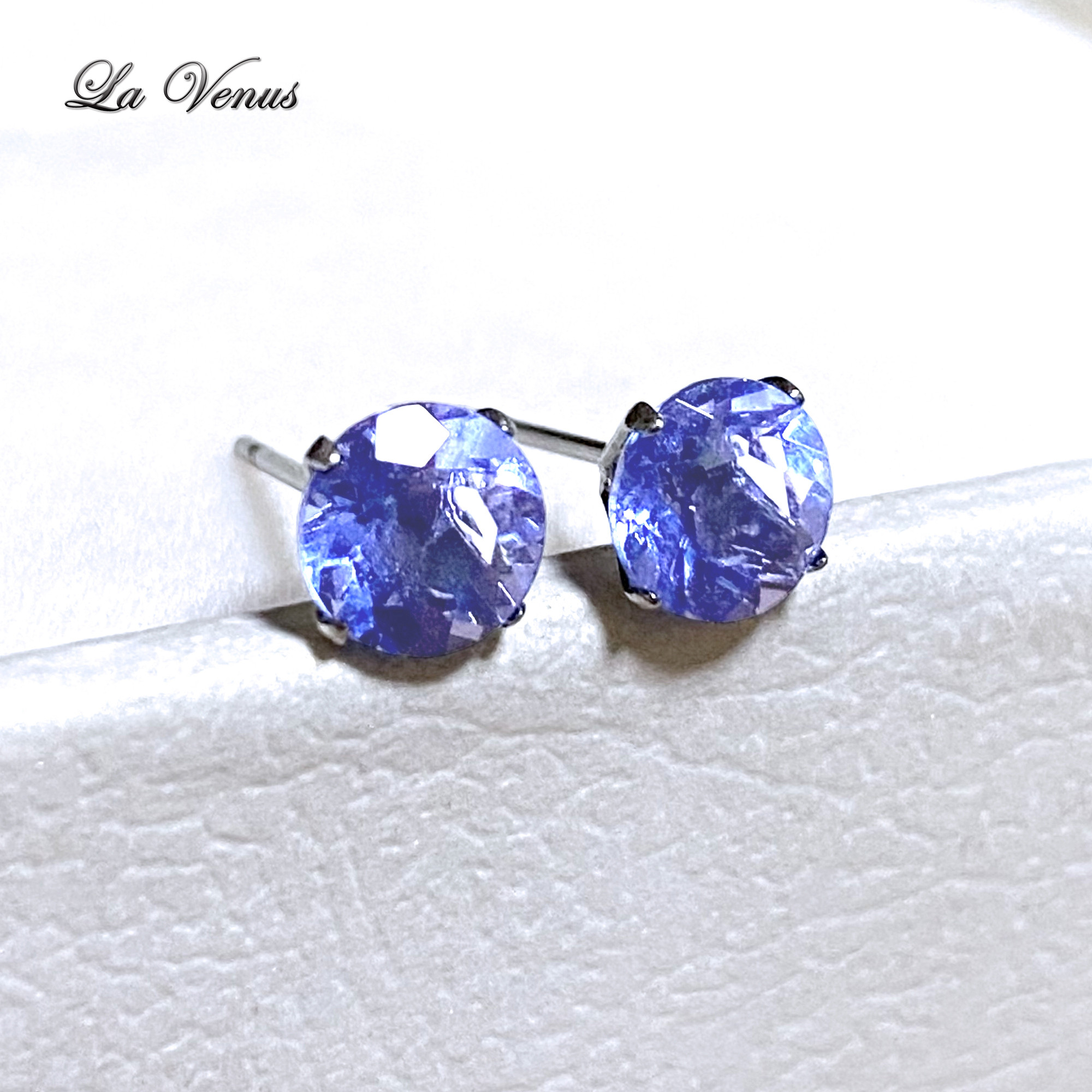 天然 希少 大粒 カラーチェンジフローライト 宝石質AAA 6mmピアス SUS316 サージカルステンレス 両耳用