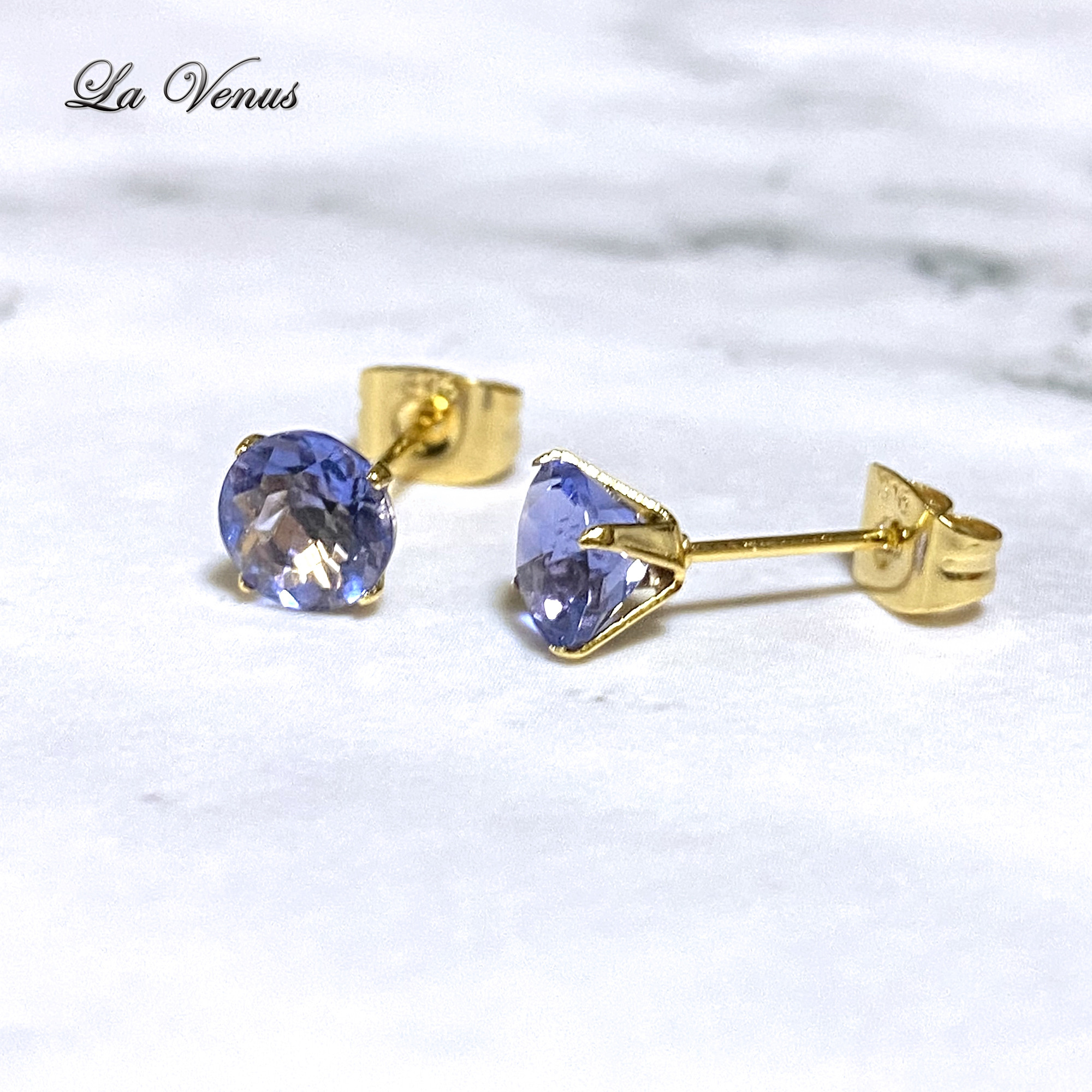 天然 希少 大粒 カラーチェンジフローライト 宝石質AAA 6mmピアス SUS316 サージカルステンレス 両耳用