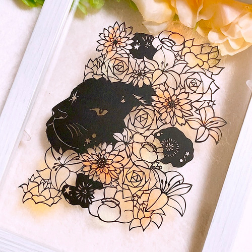 切り絵】花獅子(はなじし) 切り絵 ふわコロ《紗紀》 通販 19319693