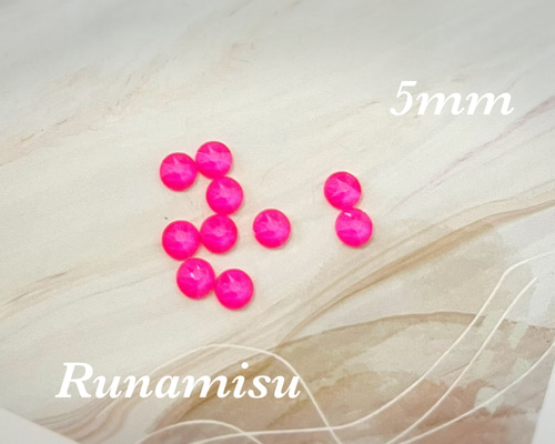 スワロフスキー 蛍光ピンク 5mm 10個 その他素材 Runamisu 通販