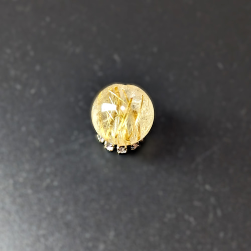 ゴールド タイチンルチル 10ミリ 1粒売り 金針水晶 透明感◎で運気