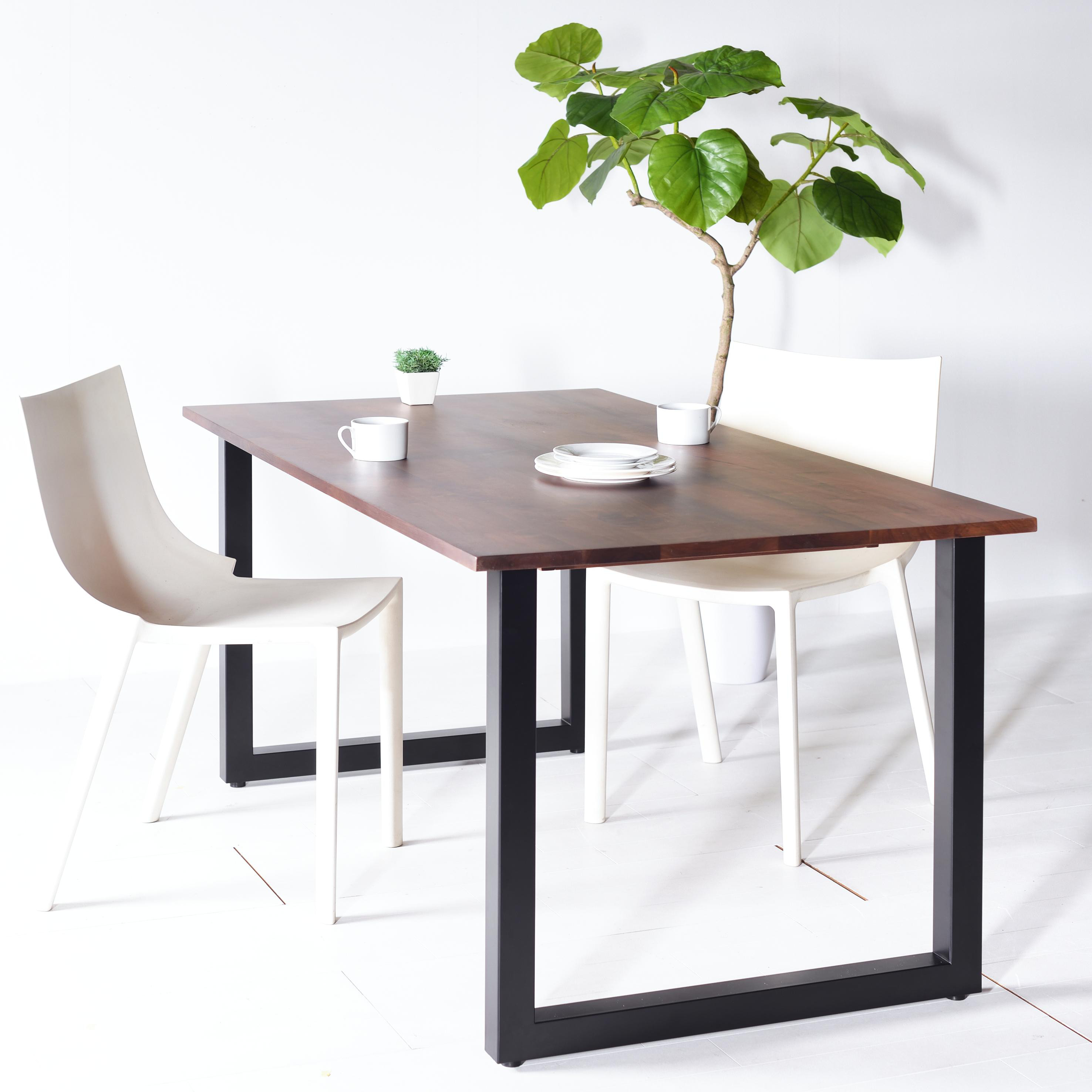 【インダストリアルな鉄脚がクール！】TEZUダイニングテーブル120 ウォールナット アールテック