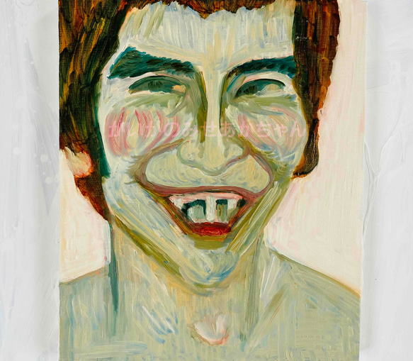 38×46㎝「ビリビリうんちだった」F8・原画・油彩 N 絵画 かいがのみせ