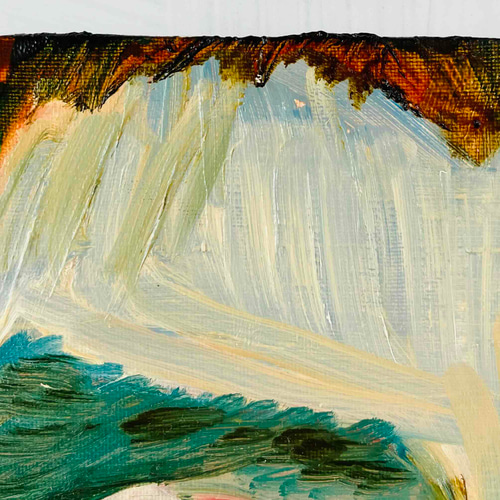 38×46㎝「ビリビリうんちだった」F8・原画・油彩 38×46㎝「ビリビリうんちだった」F8・原画・油彩 | かいがのみせあかちゃん